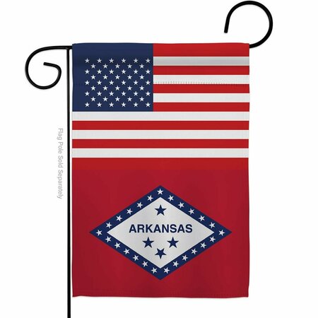 GUARDERIA 13 x 18.5 in. USA Arkansas American State Vertical Garden Flag with Double-Sided GU4074994
